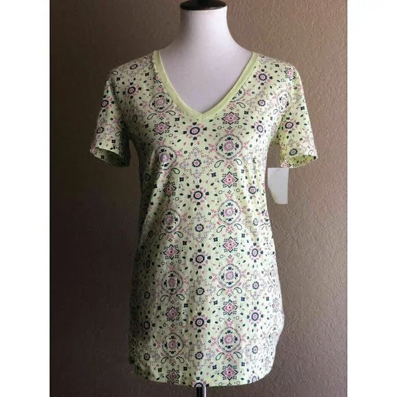 Abound Juniors Green Cotton Blend Casual Tee M - Picture 2 of 8